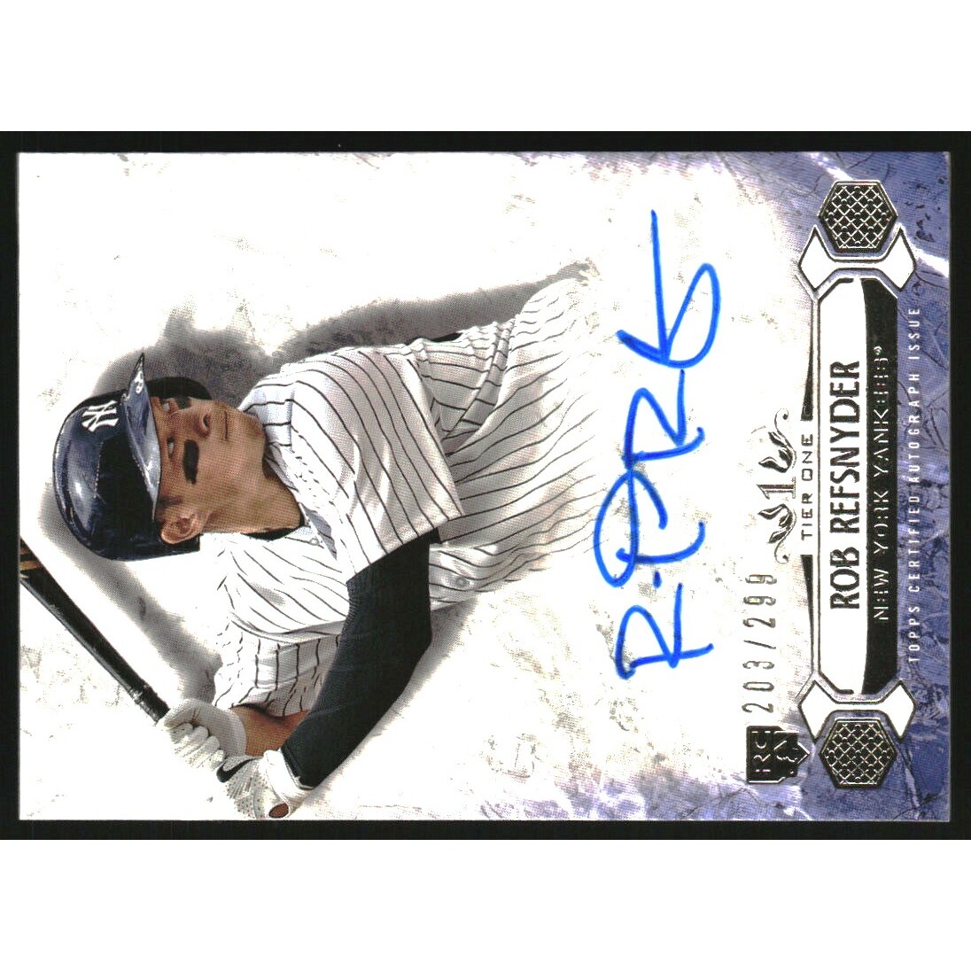 2016 Topps Tier One Breakout Autographs #BOARRS Rob Refsnyder/299. rookie card picture