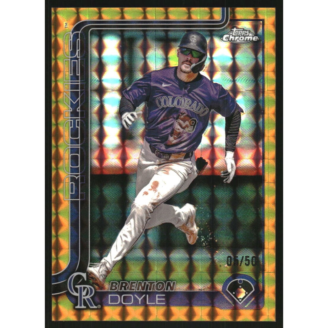 2025 Topps Chrome Gold Geometric Refractors #118 Brenton Doyle. rookie card picture