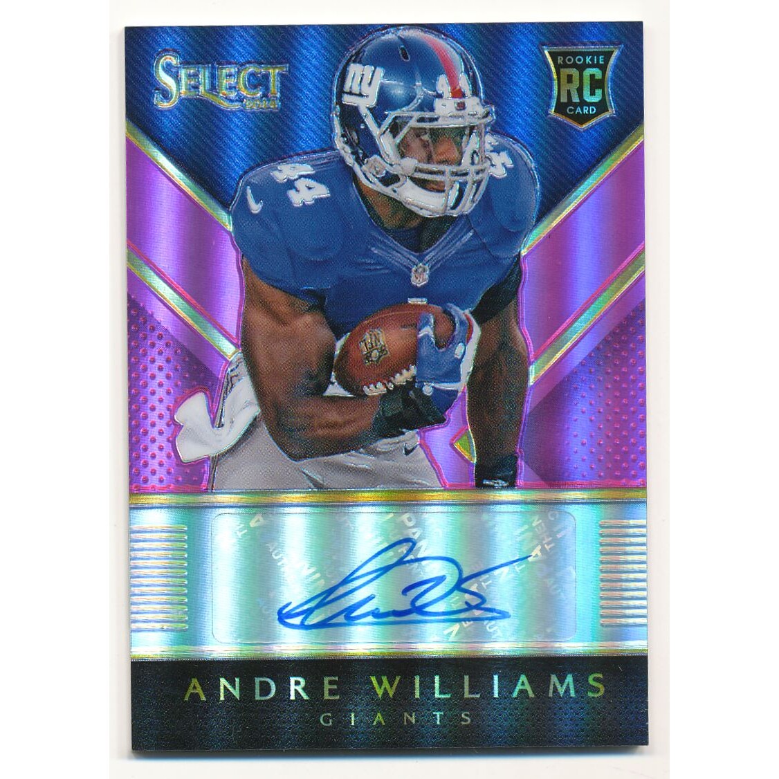 2014 Select Rookie Autographs Prizm Fuchsia #RAAWI Andre Williams/75