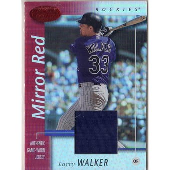 2002 Leaf Certified Mirror Red #11 Larry Walker Jsy