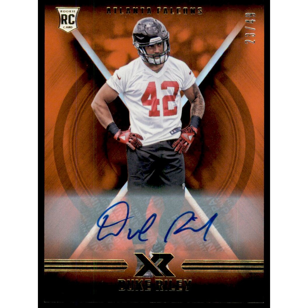 2017 Panini XR Autographs Orange #160 Duke Riley. rookie card picture