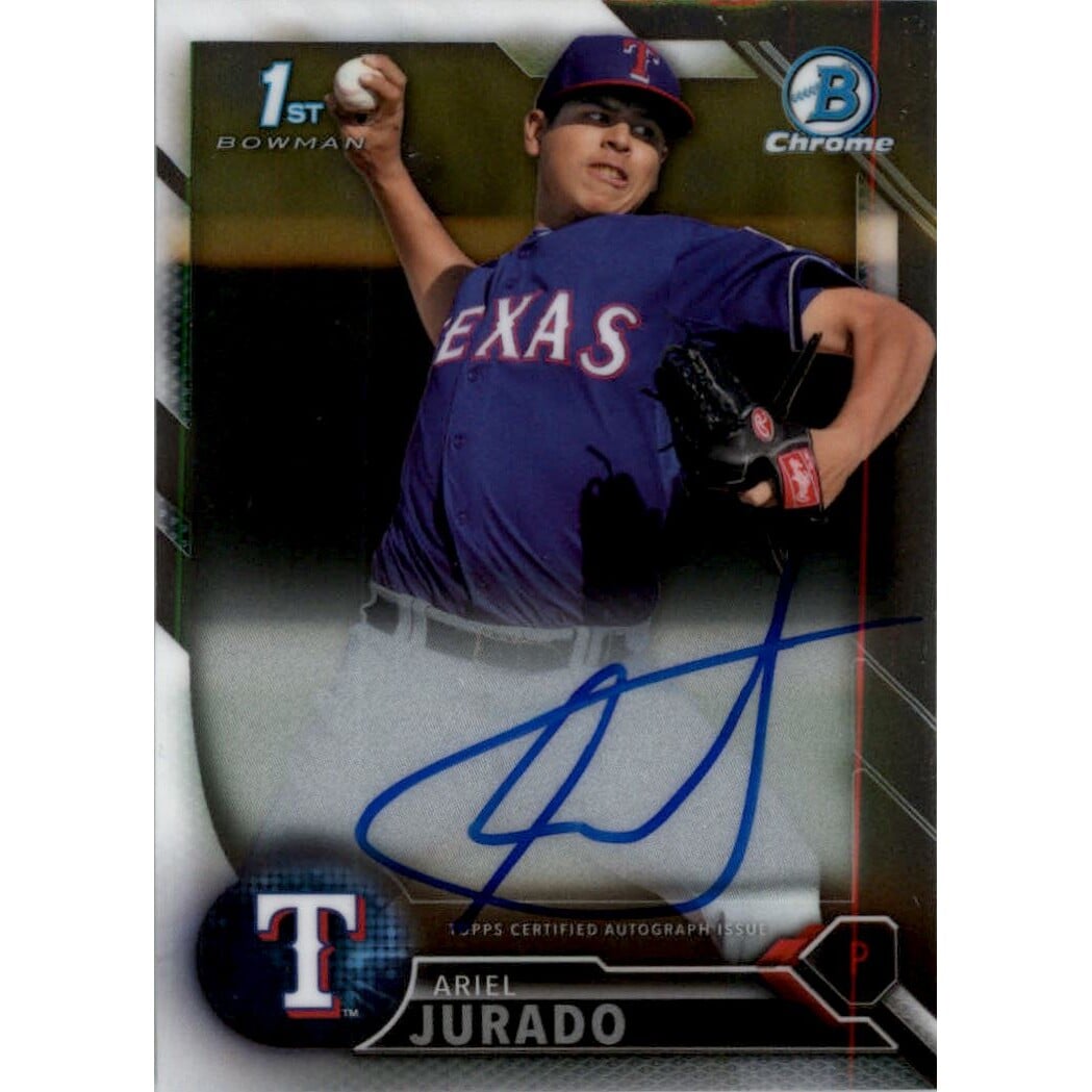2016 Bowman Chrome Prospect Autographs #CPAAJ Ariel Jurado. rookie card picture