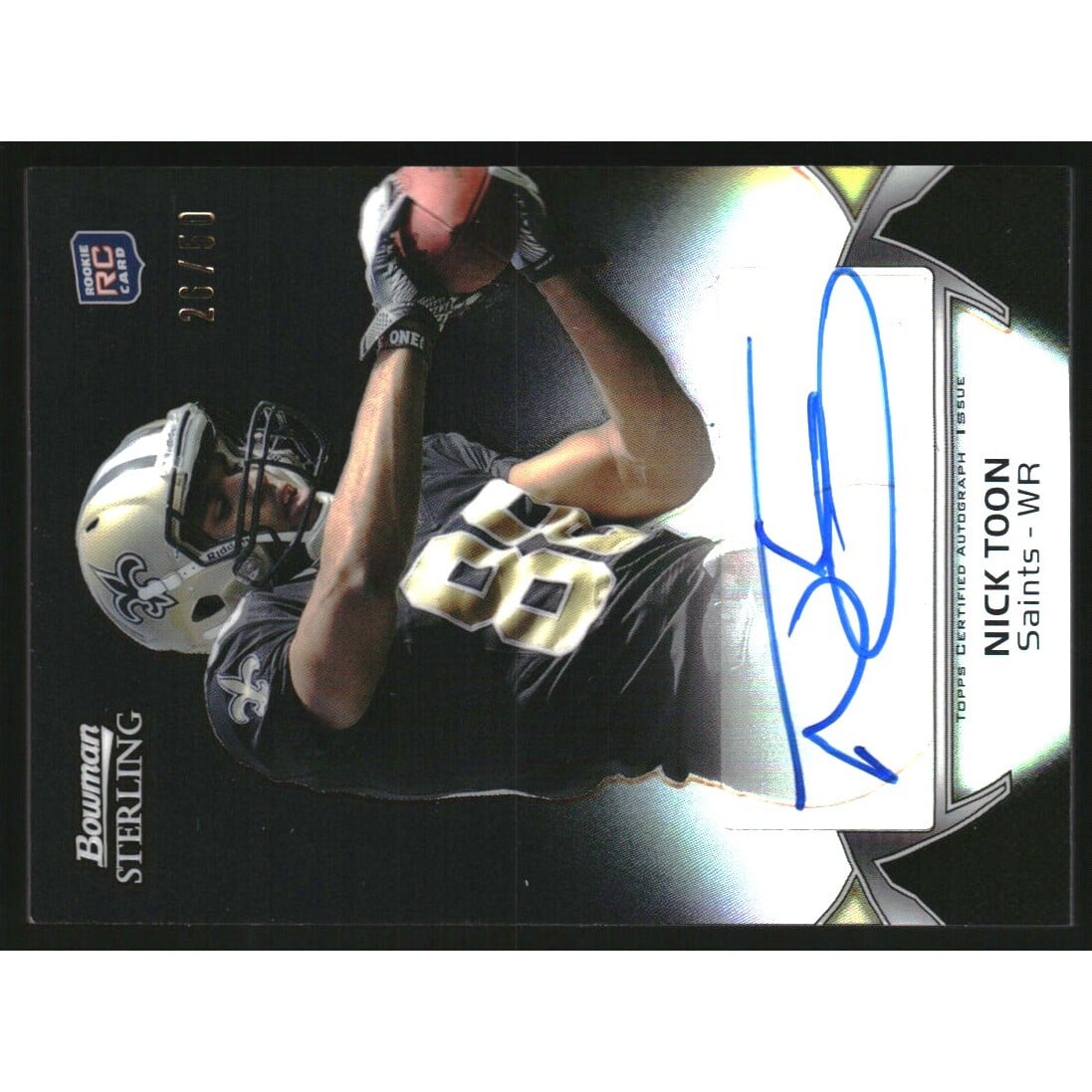 2012 Bowman Sterling Black Refractors #AU35 Nick Toon AU. rookie card picture