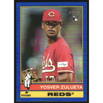 2025 Topps Heritage Chrome Blue Refractors #132 Yosver Zulueta