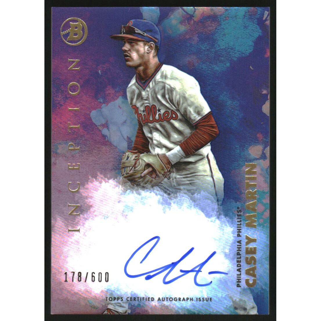 2021 Bowman Inception Autographs #PACM Casey Martin/600. rookie card picture