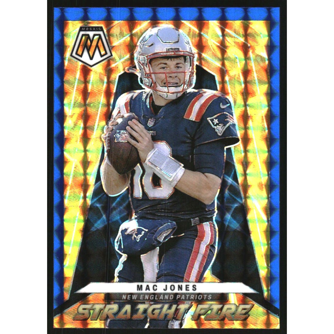 2022 Panini Mosaic Straight Fire Mosaic Blue #9 Mac Jones