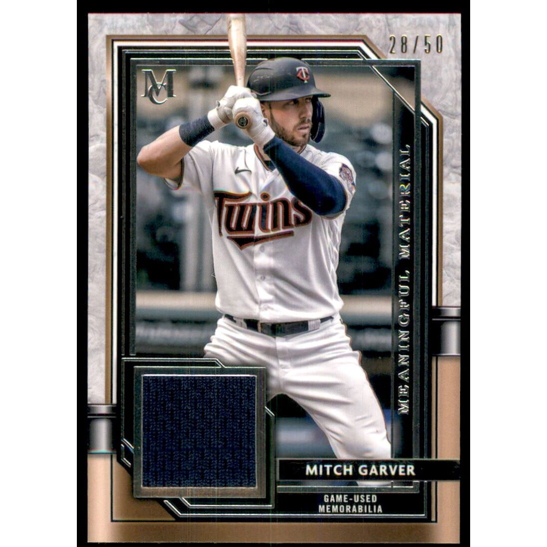 2021 Topps Museum Collection Meaningful Material Relics #MMRMG Mitch Garver. rookie card picture