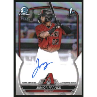 2023 Bowman Chrome Prospect Autographs Refractors #CPAJFO Junior Franco