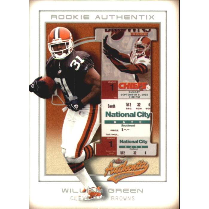 2002 Fleer Authentix Front Row #103 William Green
