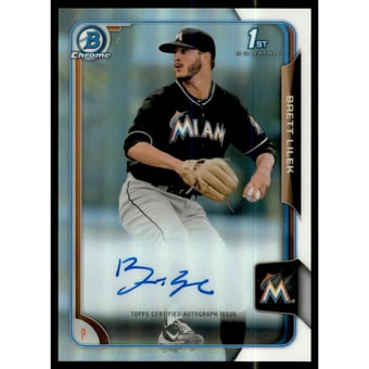 2015 Bowman Chrome Draft Draft Pick Autographs Refractors #BCABL Brett Lilek