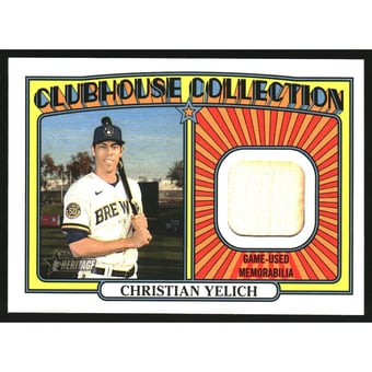 2021 Topps Heritage Clubhouse Collection Relics #CCCY Christian Yelich HN