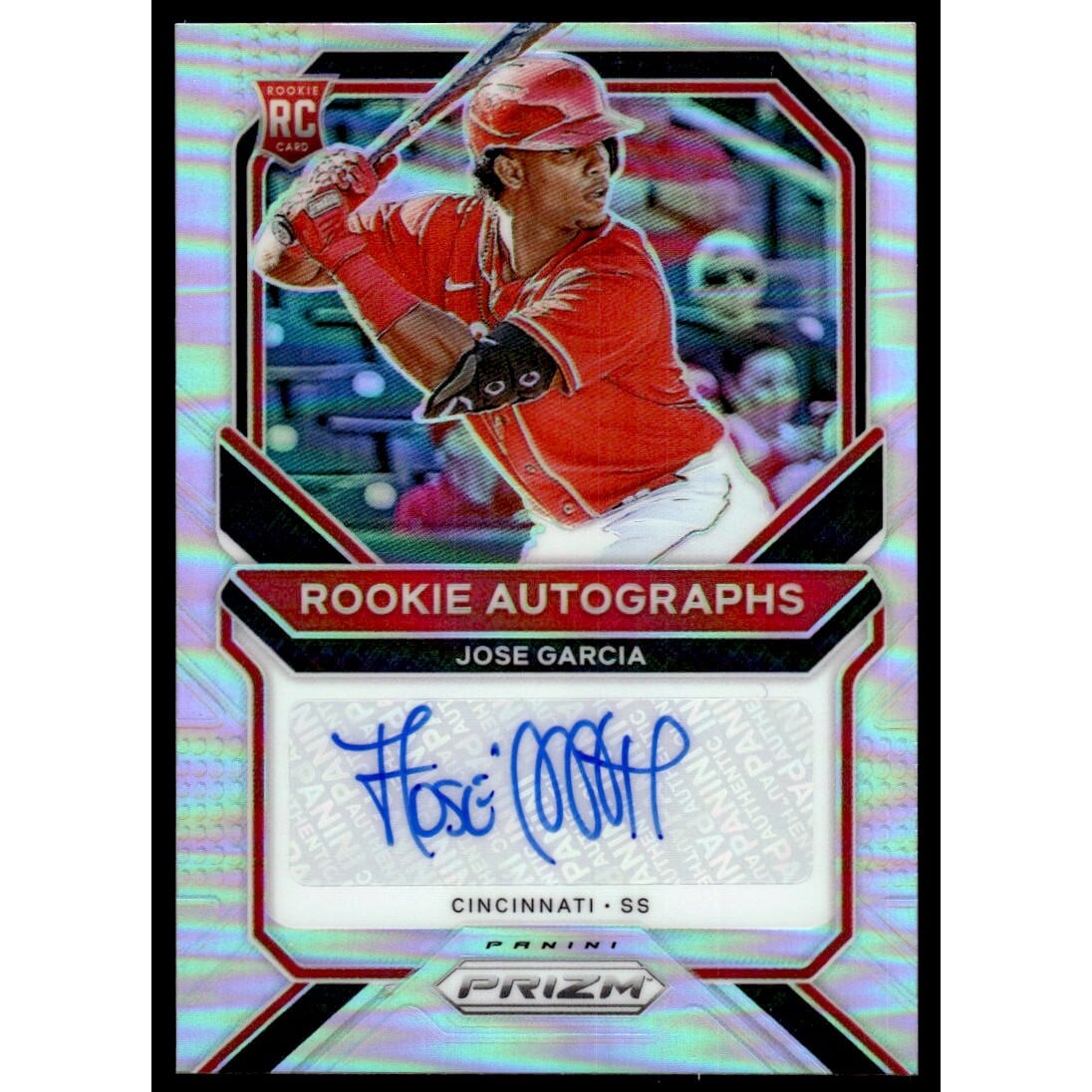 2021 Panini Prizm Rookie Autographs Prizms Silver #60 Jose Garcia. rookie card picture