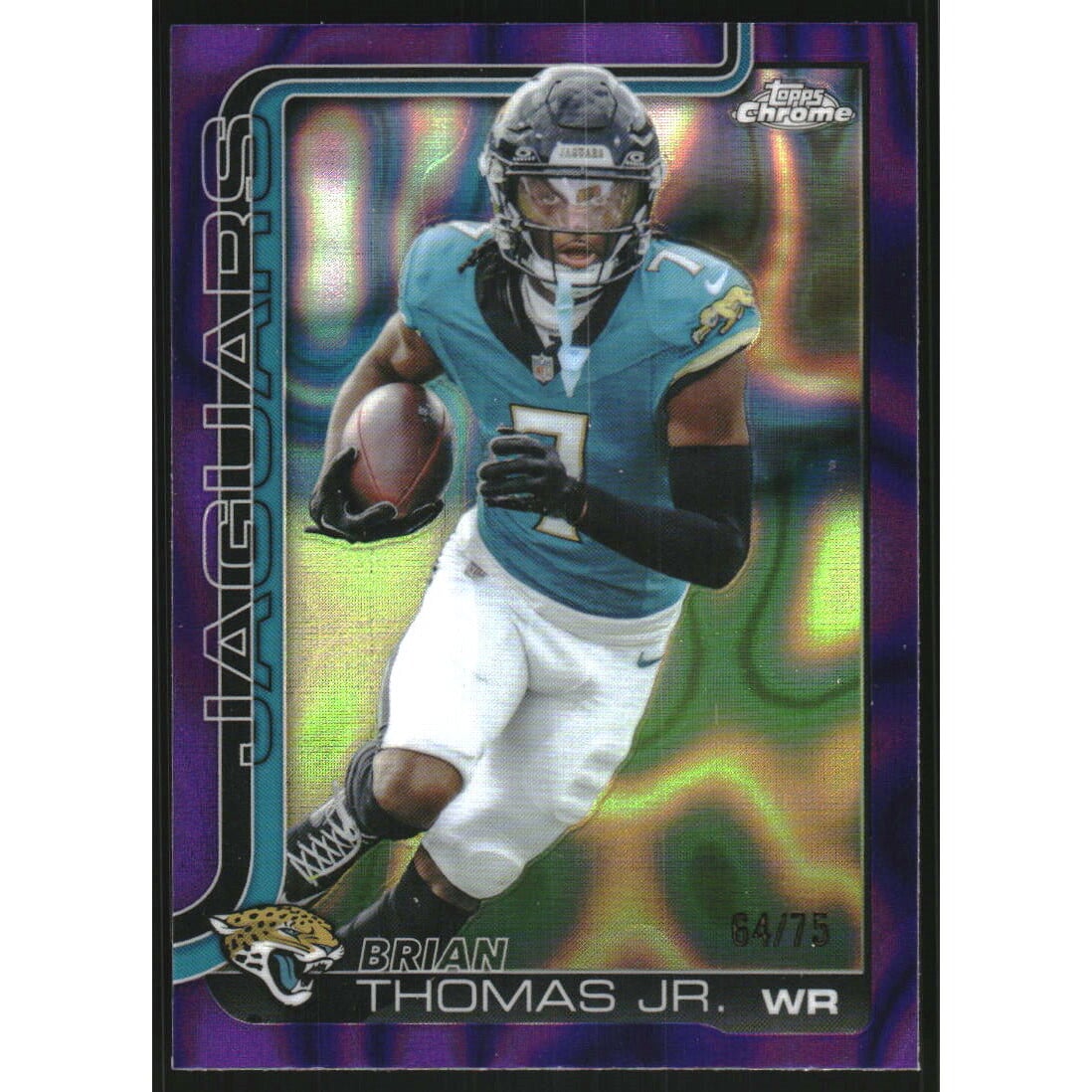 2025 Topps Chrome Purple Lava Refractors #135 Brian Thomas Jr.. rookie card picture