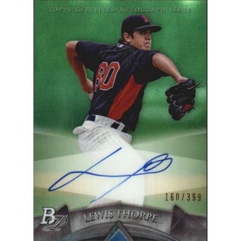 2014 Bowman Platinum Prospect Autographs Green Refractors #APLT Lewis Thorpe