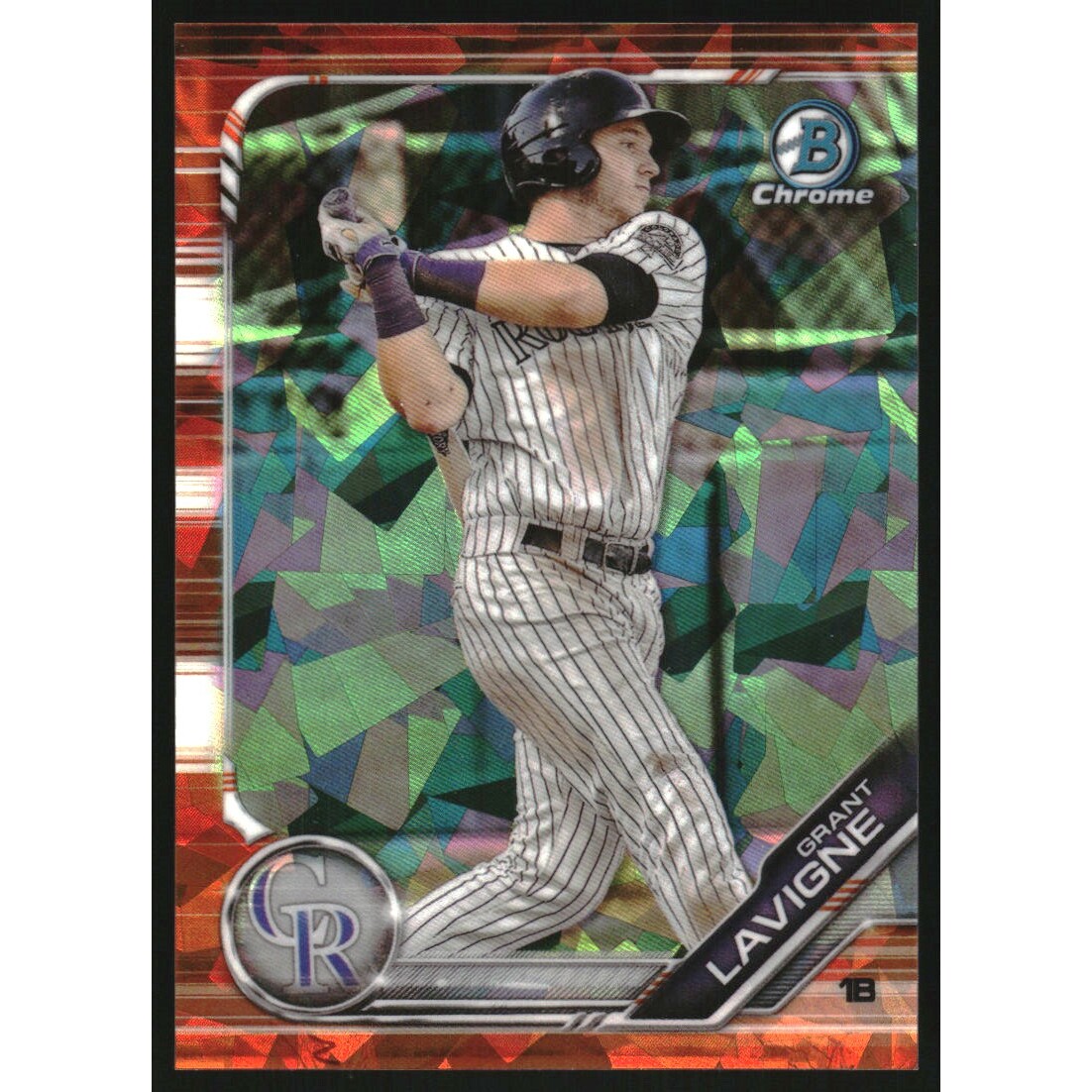 2019 Bowman Chrome Draft Sapphire Orange #BDC188 Grant Lavigne. rookie card picture