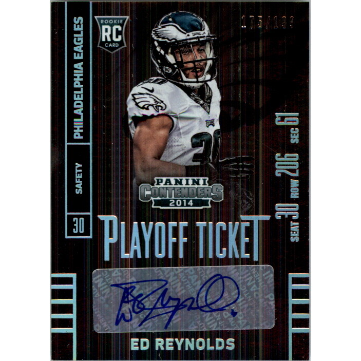 2014 Panini Contenders Playoff Ticket #127B Ed Reynolds AU. rookie card picture