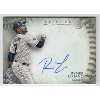 2015 Bowman Inception Rookie Autographs Green #RARL Rymer Liriano