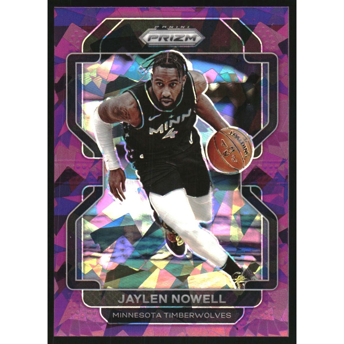 2021-22 Panini Prizm Prizms Purple Ice #41 Jaylen Nowell