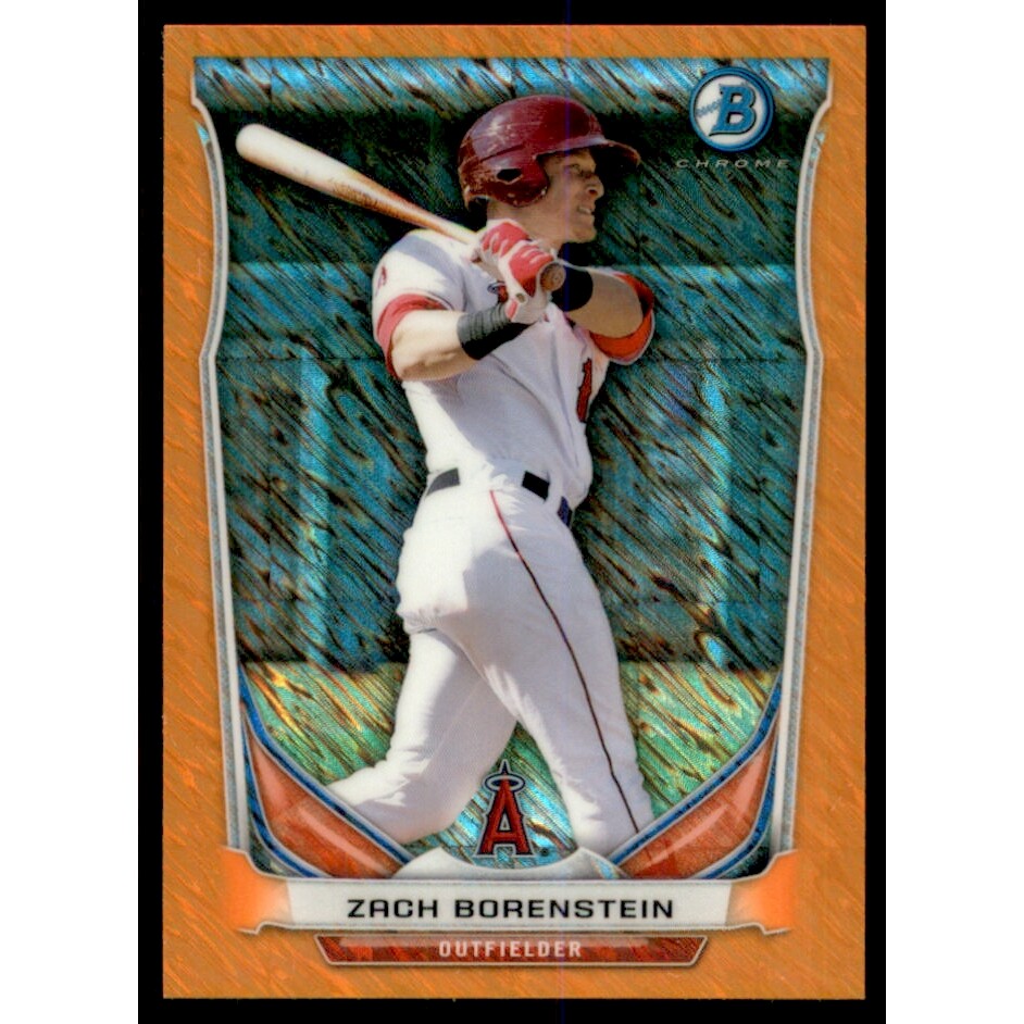 2014 Bowman Chrome Bowman Scout Top 5 Mini Orange Refractors #BMA2 Zach Borenstein