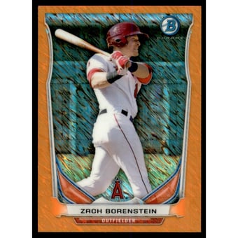 2014 Bowman Chrome Bowman Scout Top 5 Mini Orange Refractors #BMA2 Zach Borenstein