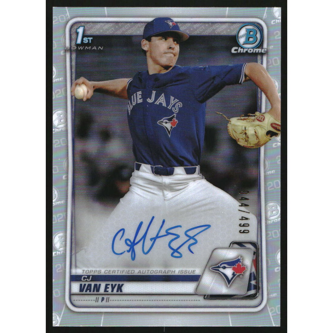 2020 Bowman Chrome Draft Autographs Refractors #CDACV CJ Van Eyk