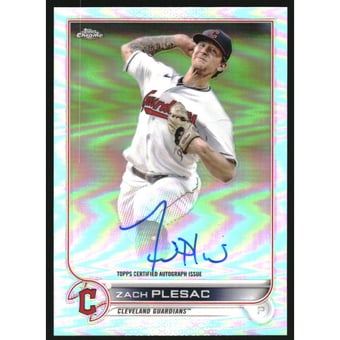 2022 Topps Chrome Veteran Autographs Refractors #CVAZP Zach Plesac