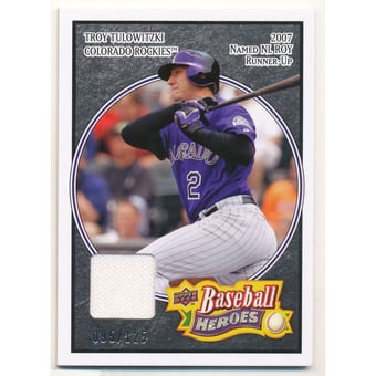 2008 Upper Deck Heroes Jersey Black #57 Troy Tulowitzki