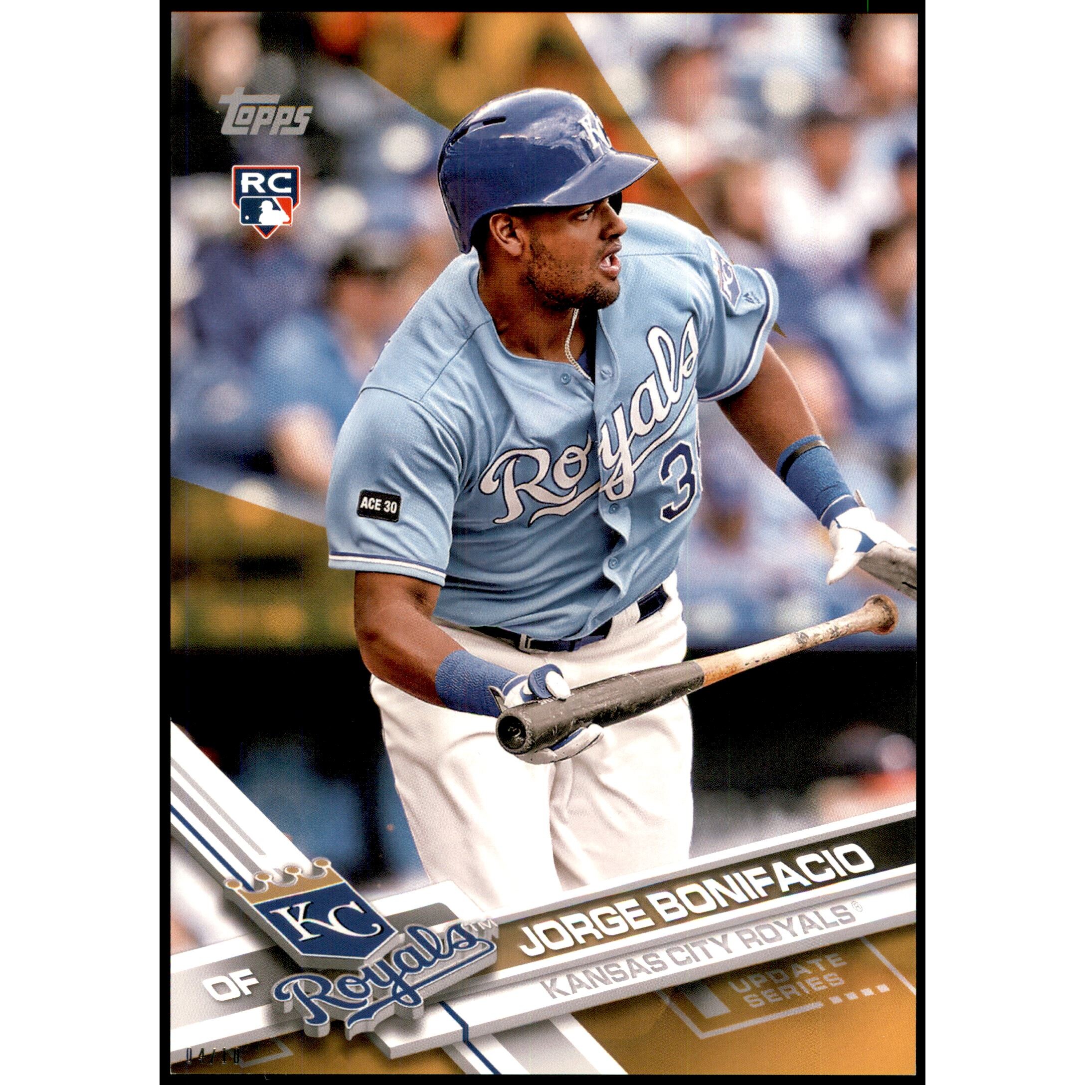 2017 Topps Update 5x7 Gold #US51 Jorge Bonifacio. rookie card picture