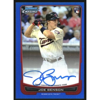 2012 Bowman Chrome Rookie Autographs Blue Refractors #215 Joe Benson/250