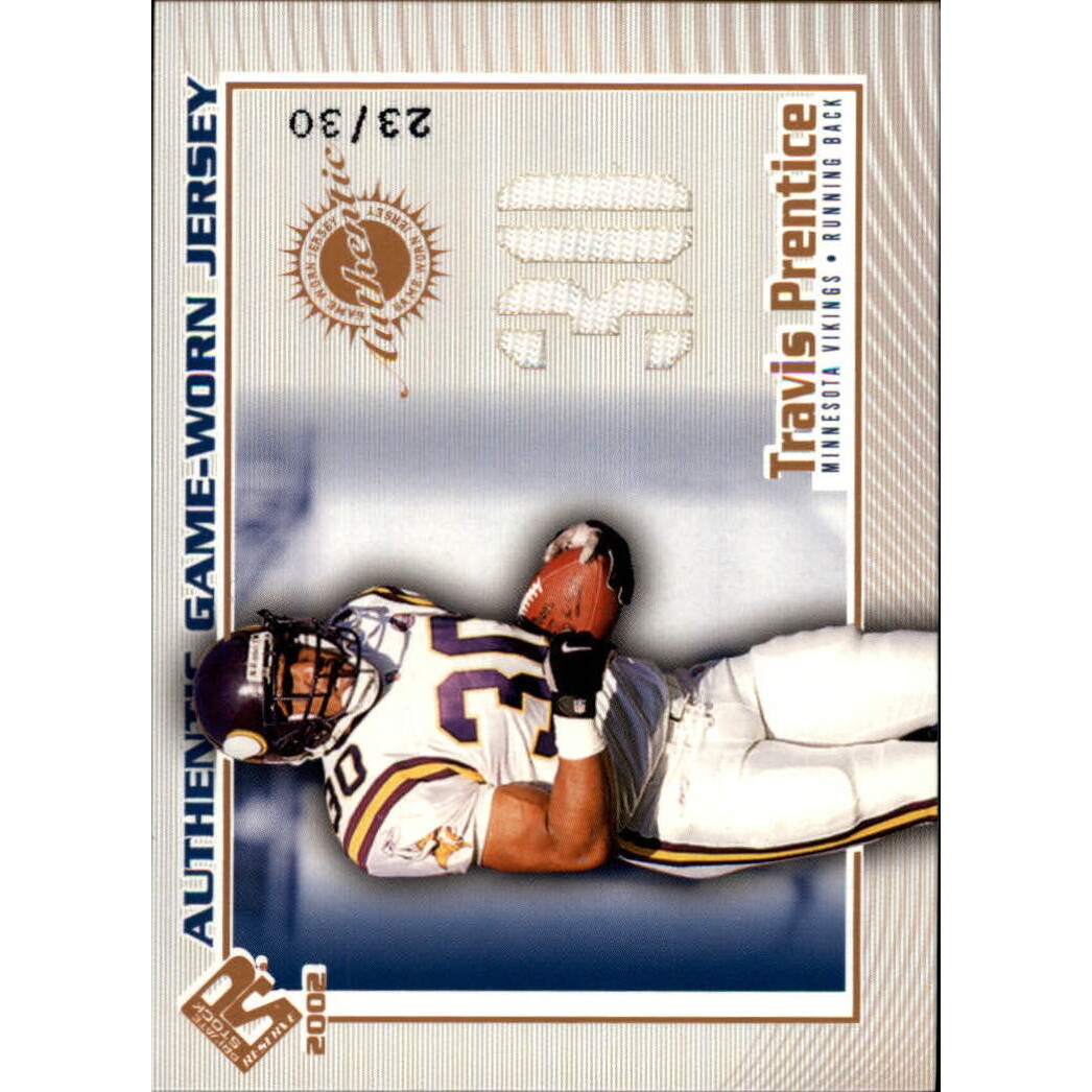 2002 Private Stock Game Worn Jerseys Numbers #74 Travis Prentice/30