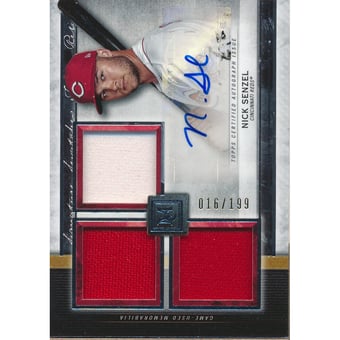 2020 Topps Museum Collection Signature Swatches Triple Relic Autographs #SSTANSE Nick Senzel