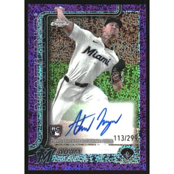 2025 Topps Chrome Rookie Autographs Purple Speckle Refractors #RAAM Adam Mazur