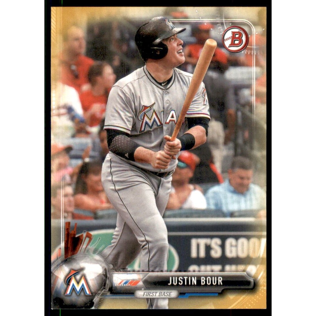 2017 Bowman Gold #95 Justin Bour. rookie card picture
