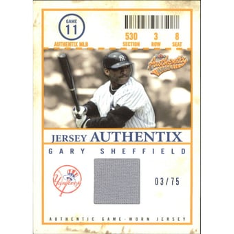 2005 Fleer Authentix Jersey Mezzanine #GS Gary Sheffield