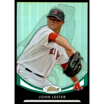 2010 Finest Refractors Green #73 Jon Lester UER/Name spelled John