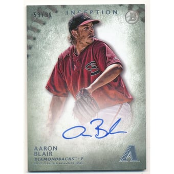 2015 Bowman Inception Prospect Autographs Green #PAAB Aaron Blair