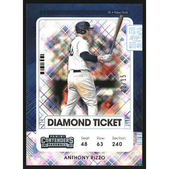2021 Panini Contenders Diamond Ticket #53 Anthony Rizzo/15