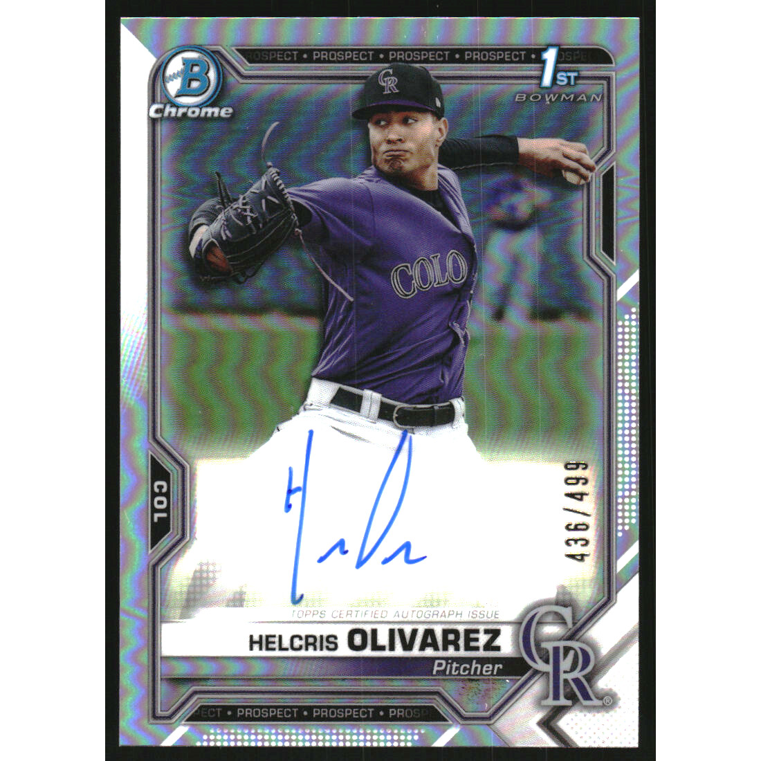 2021 Bowman Chrome Prospect Autographs Refractors #CPAHO Helcris Olivarez