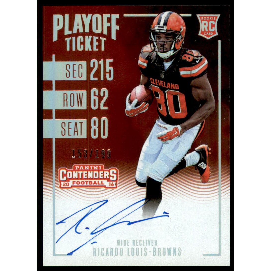 2016 Panini Contenders Playoff Ticket #335 Ricardo Louis AU/199