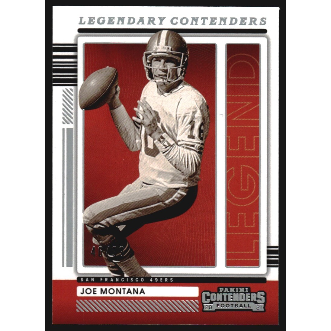 2021 Panini Contenders Legendary Contenders Silver #5 Joe Montana 2021 Panini Contenders Legendary Contenders Silver #5 Joe Montana