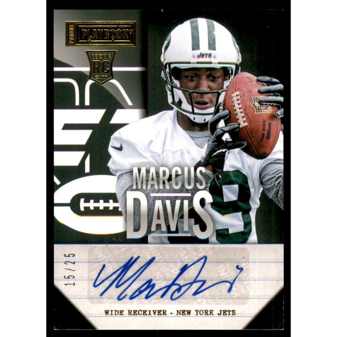 2013 Panini Playbook Gold #162 Marcus Davis AU/25. rookie card picture