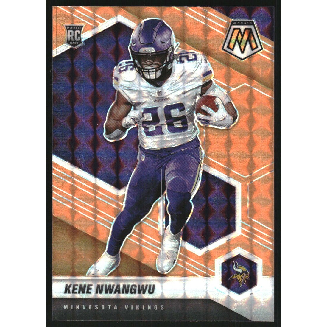 2021 Panini Mosaic Mosaic Orange Fluorescent #334 Kene Nwangwu. rookie card picture