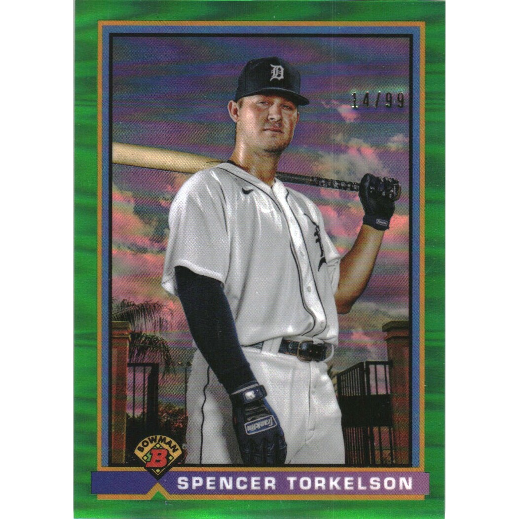 2021 Bowman Chrome '91 Bowman Green Refractors #91BST Spencer Torkelson. rookie card picture