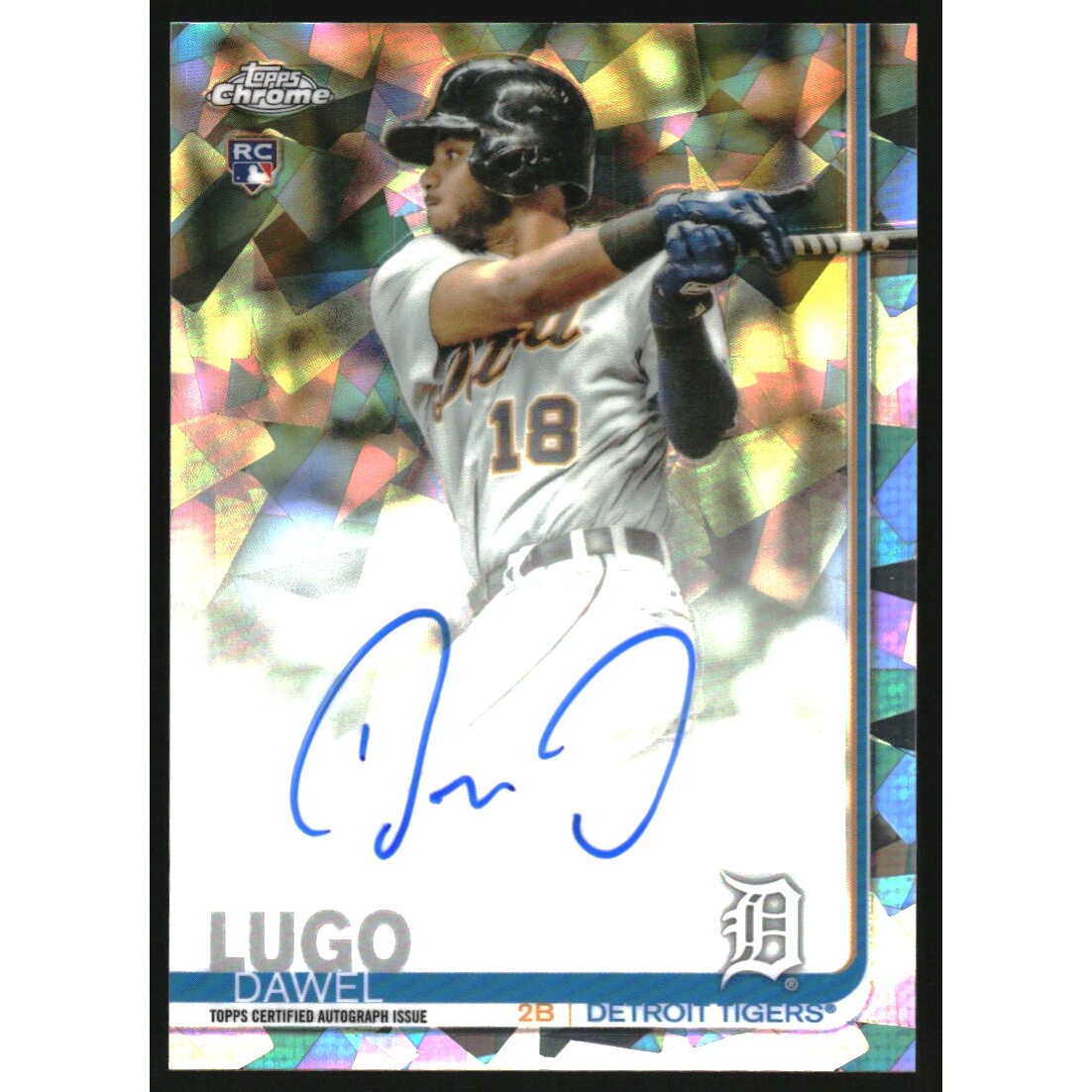 2019 Topps Chrome Sapphire Rookie Autographs #CSADL Dawel Lugo. rookie card picture