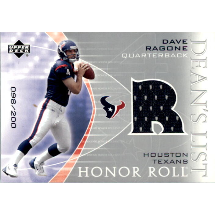 2003 Upper Deck Honor Roll Dean's List Silver #DLDR Dave Ragone. rookie card picture