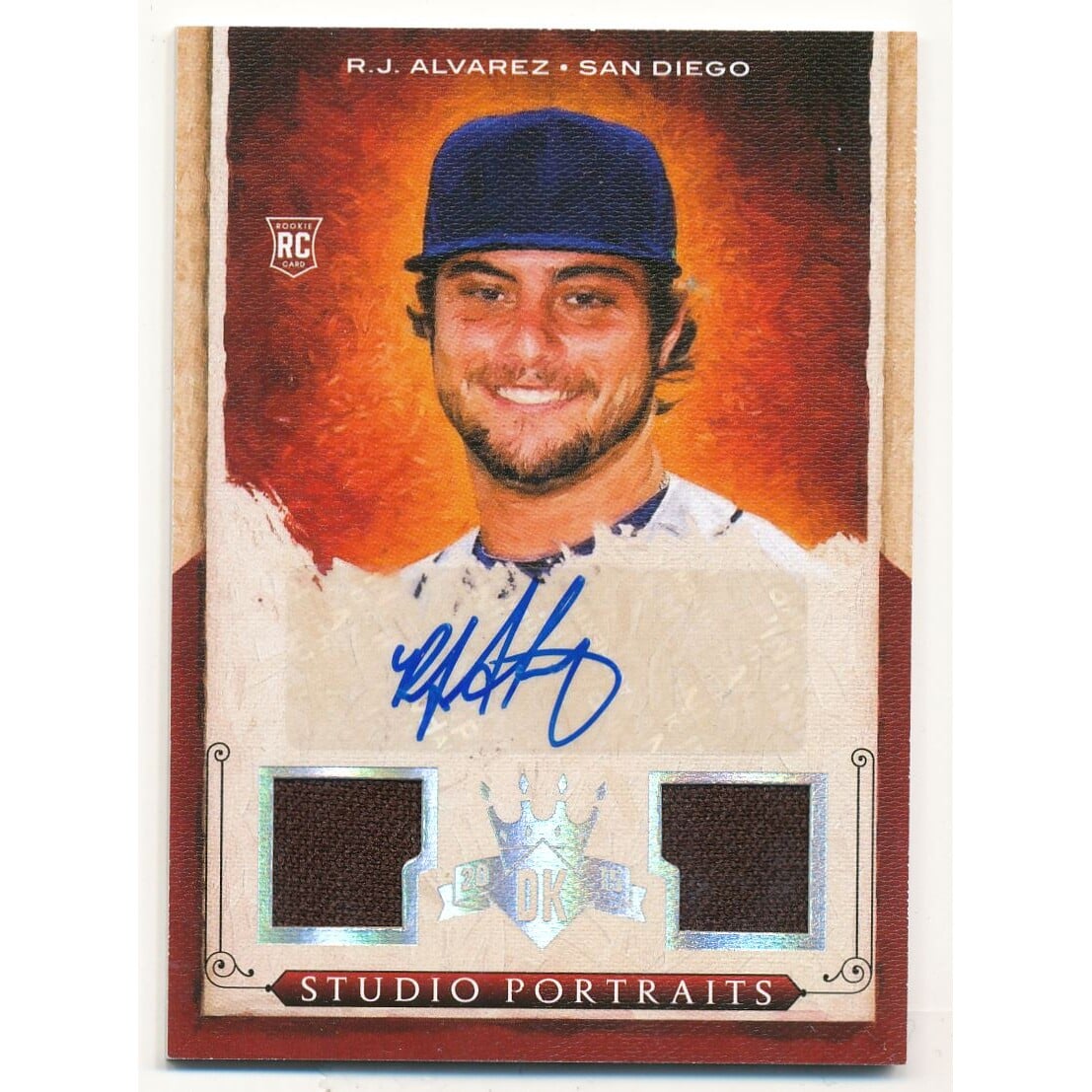 2015 Diamond Kings Studio Portraits Signature Materials Silver #16 R.J. Alvarez/99