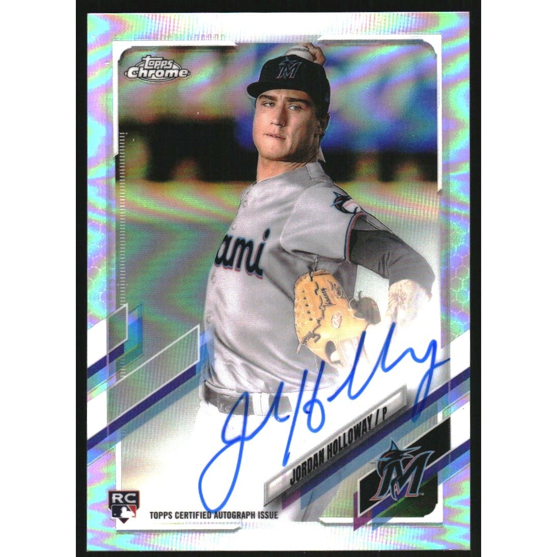 2021 Topps Chrome Rookie Autographs Refractors #RAJHO Jordan Holloway