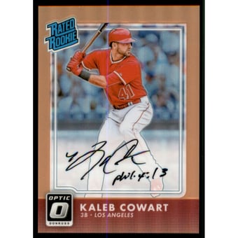 2016 Donruss Optic Orange #174 Kaleb Cowart RR AU/99