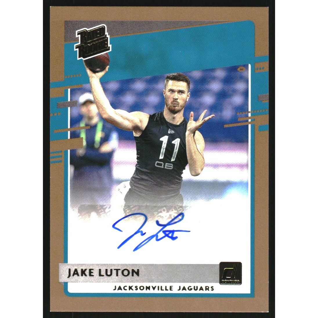 2020 Donruss Rated Rookies Autographs Bronze #344 Jake Luton. rookie card picture