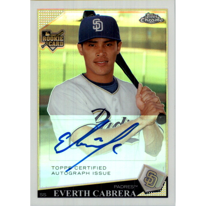2009 Topps Chrome Refractors #241 Everth Cabrera AU. rookie card picture